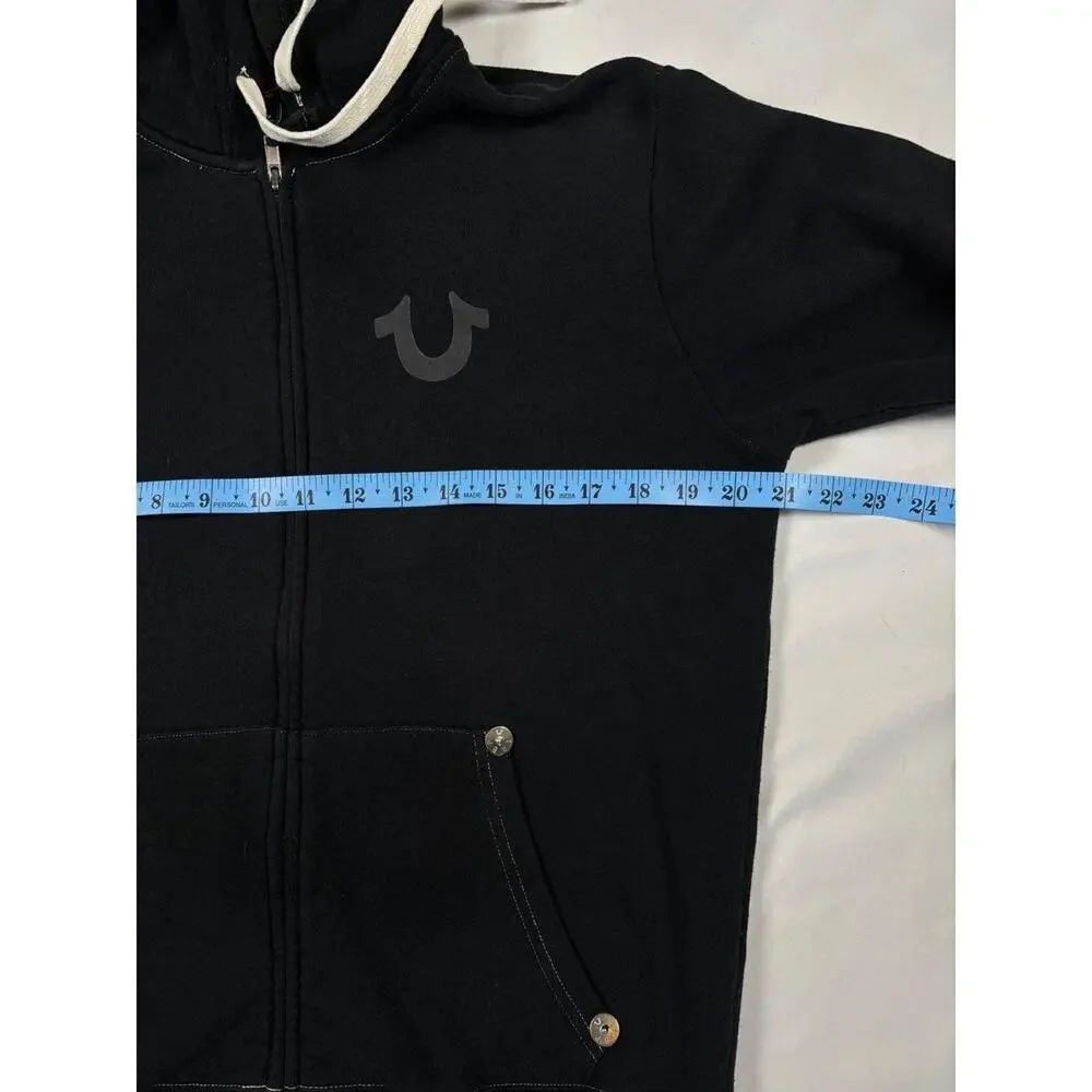 True‎ Religion World Tour Y2K Graphic Buddha Zip Hoodie Black Streetwear SZ S